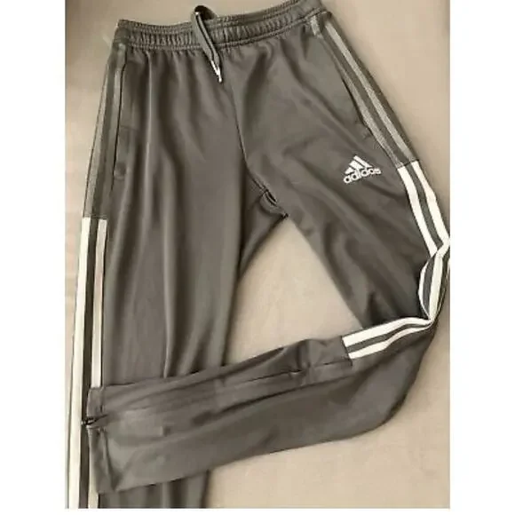 Adidas Pants Aeroready Gray Running Track Pants Size Xl 30x33 - Picture 1 of 10